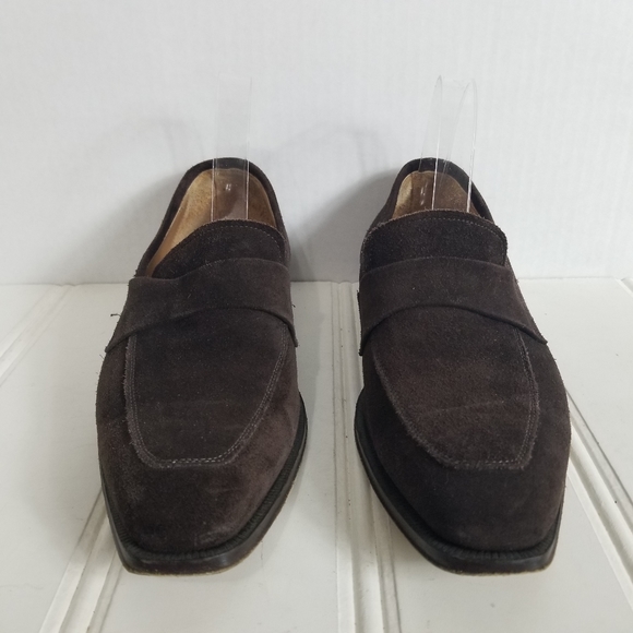 Barneys New York Men’s Brown Suede Loafers Size 7 Leather Slip On Dress Shoes main image 10
